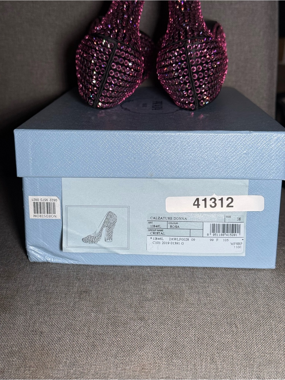 Prada Pink Crystal Calzature Donna Pumps - Picture 7 of 9